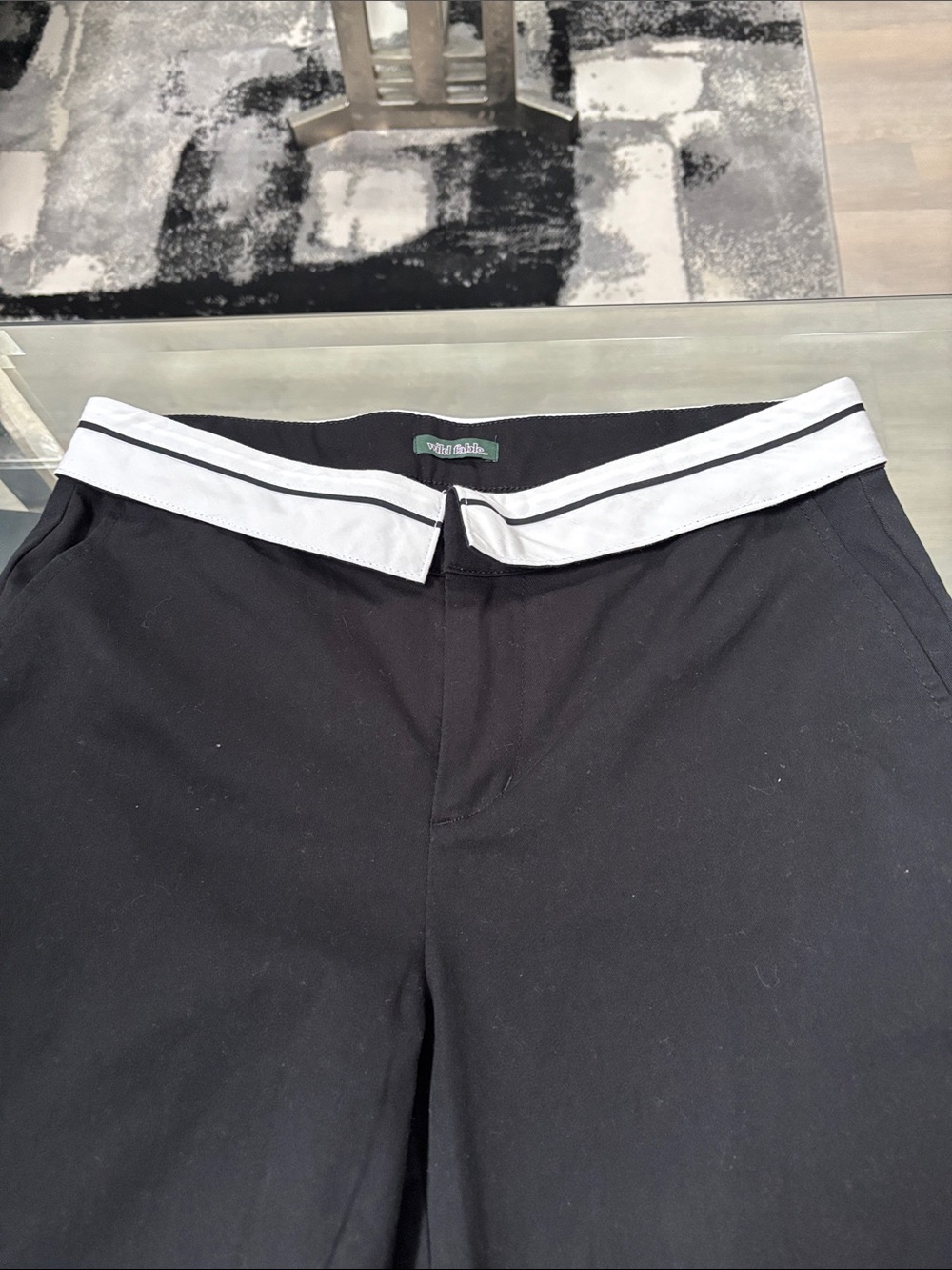 wild fable Black Boot Cut Pants with White Trim